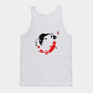 Red & Black Circling fishes Tank Top